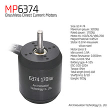 Load image into Gallery viewer, Ant Innovation  MP 6374 170KV Sensored Version Brushless Motor for Electric balancing scooter,Electric skateboard,Fighting robot,Drone,Robot,RC
